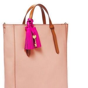 Fossil Leather work convertible tote vertical bag Camilla